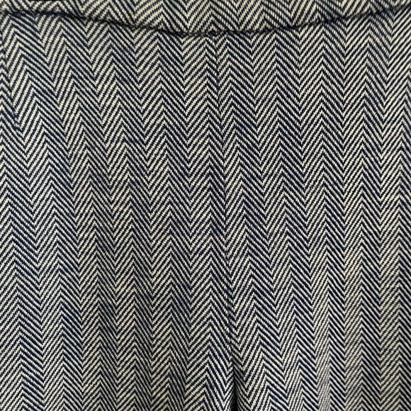 Vintage Wool Blue/Grey Chevron Flared Trousers, elastic waist - Picture 3 of 6